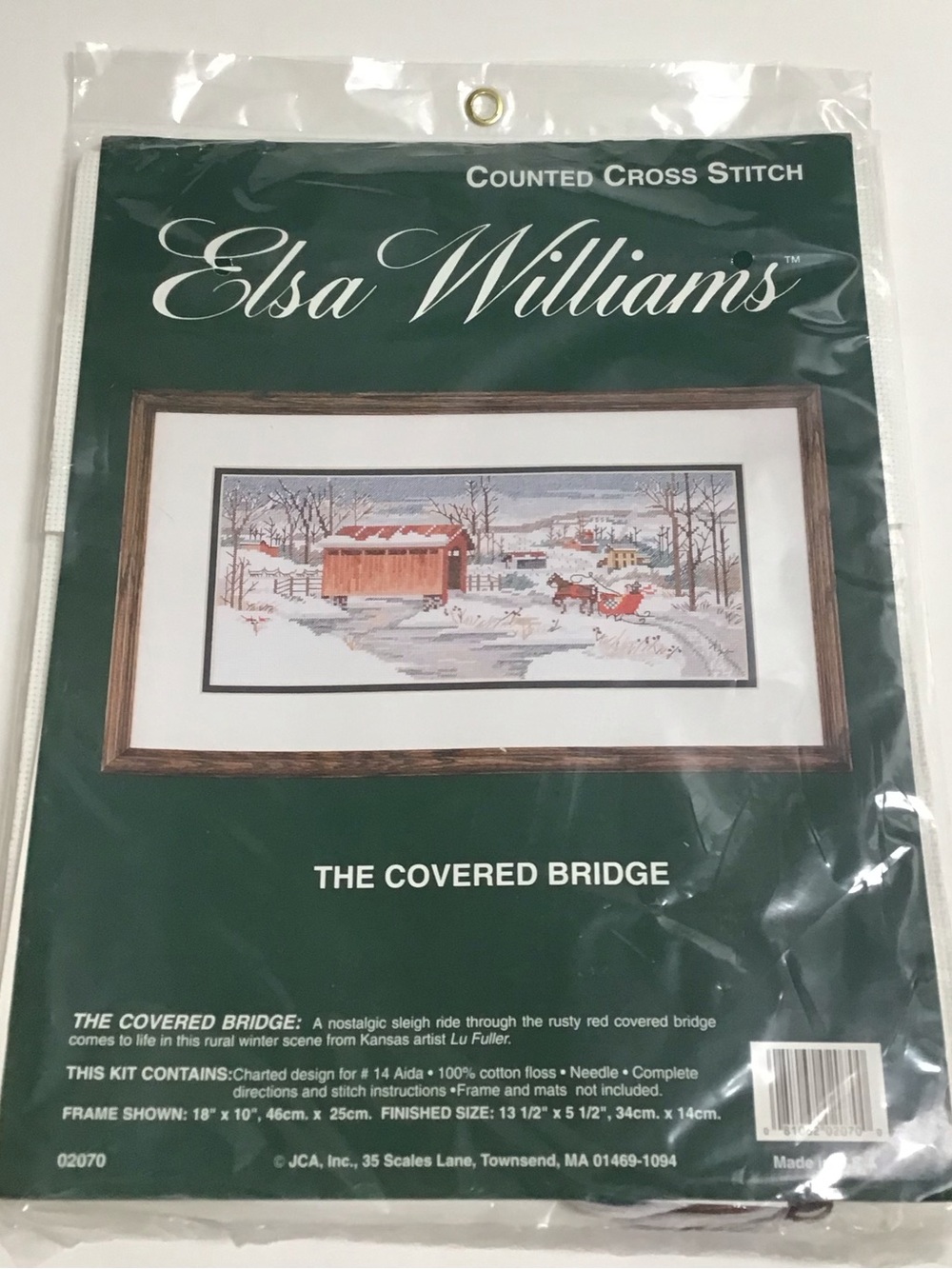Elsa Williams The Covered Bridge Counted Cross Stitch Kit #02070 14x6 Winter NEW